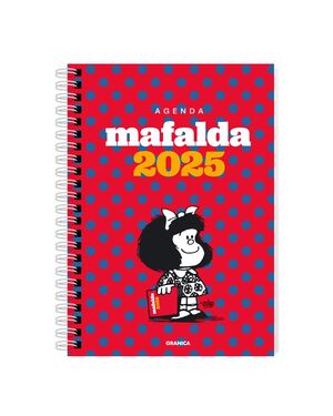 MAFALDA 2025 AGENDA ANILLADA COLUMNAS ROJA